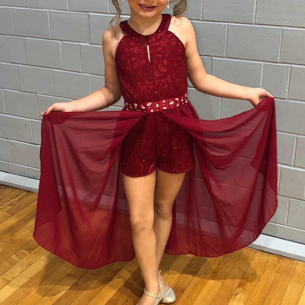 Burgundy shorts dress